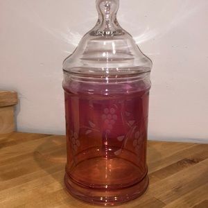 Apothecary jar cranberry glass